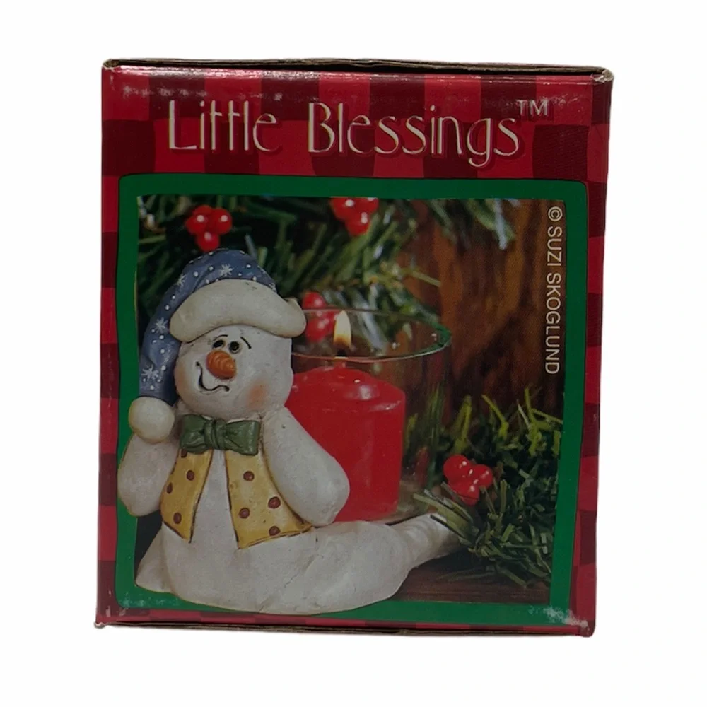 Snowman Candle Holder Little Blessings Holiday Decorations Gifts Ornaments
